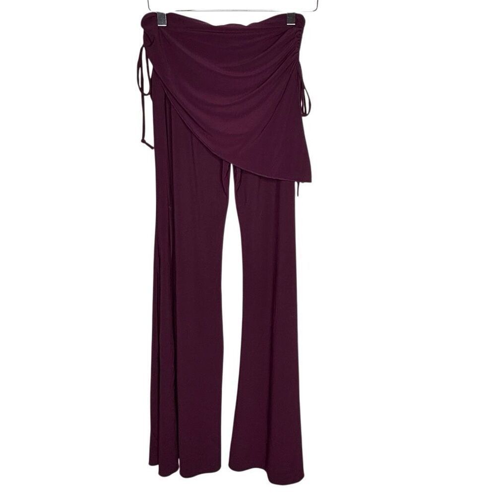Belly Dance Pants Purple Harem Flare Wrap Skirt Overlay Festival Boho S/M